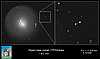 Bild 50 kB: unbekannter Kleinkörper neben Komet Holmes